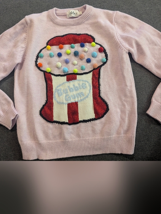 Lola And The Boys Other - Lola And The Boys Girls Bubble Gum Pom-Pom Sweater - Pale Pink
